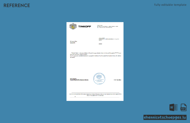 Russland Tinkoff Referenz USD in Englisch Beispielvorschau